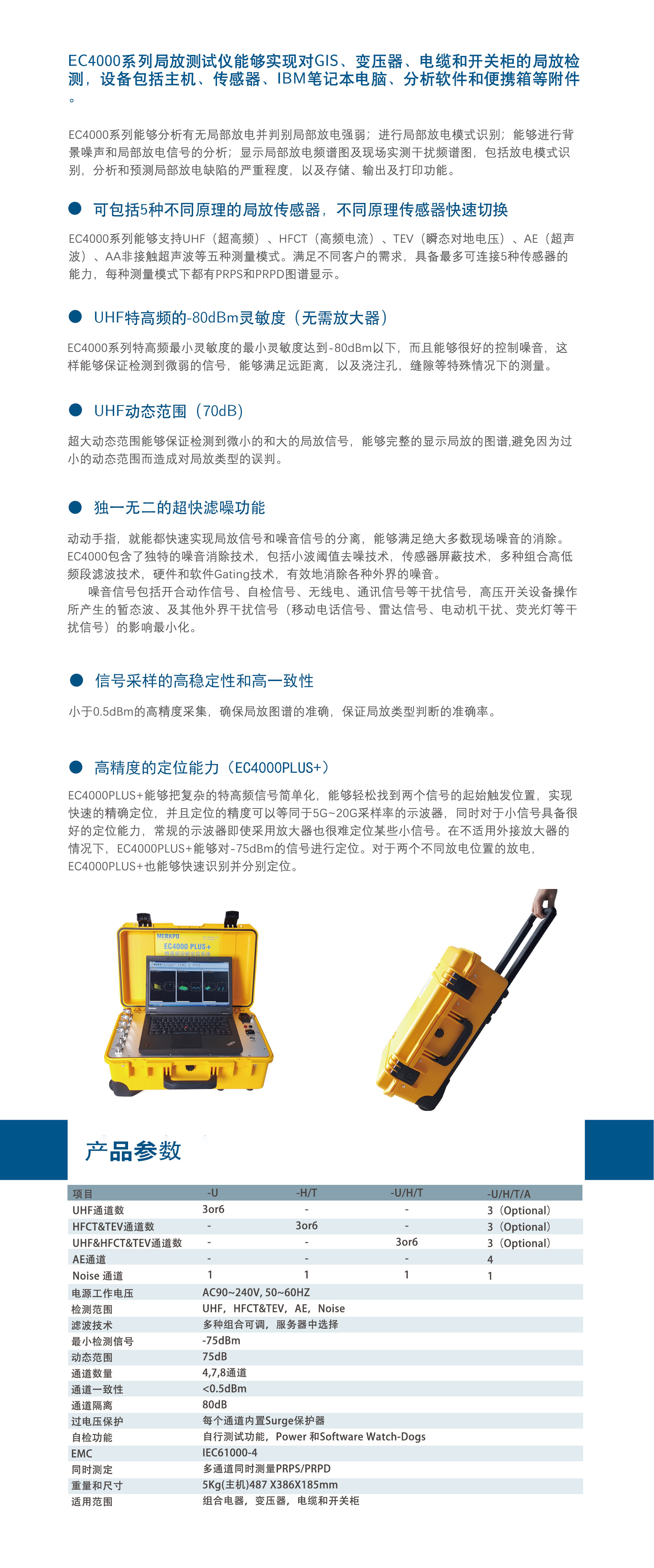 EC4000 便攜式局放測(cè)試診斷和定位儀(圖1)